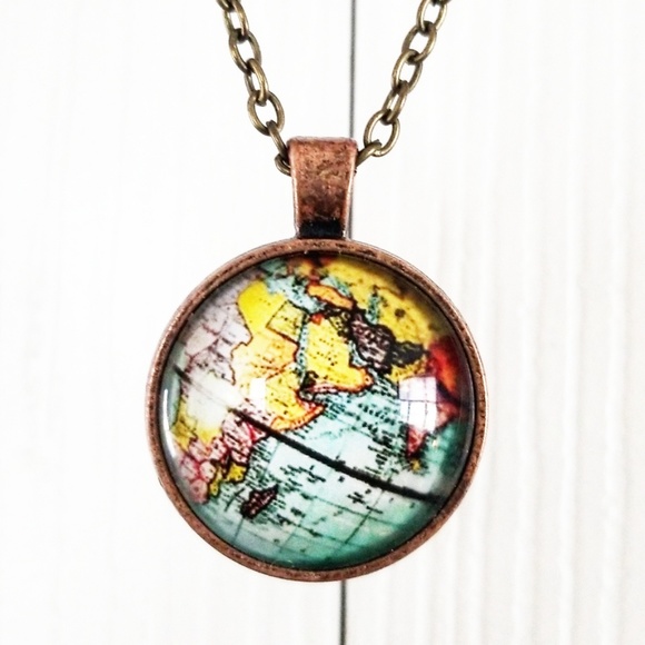 Jewelry - Globe Pendant Bronze Necklace